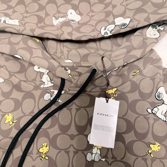 Authentic! Rare. Coach Brown Hoodie with Snoopy Characters New with tags! - Picture 3 of 4